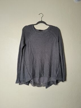 Copper Key L Gray Layered Lace-Hem Pullover Tunic Top
